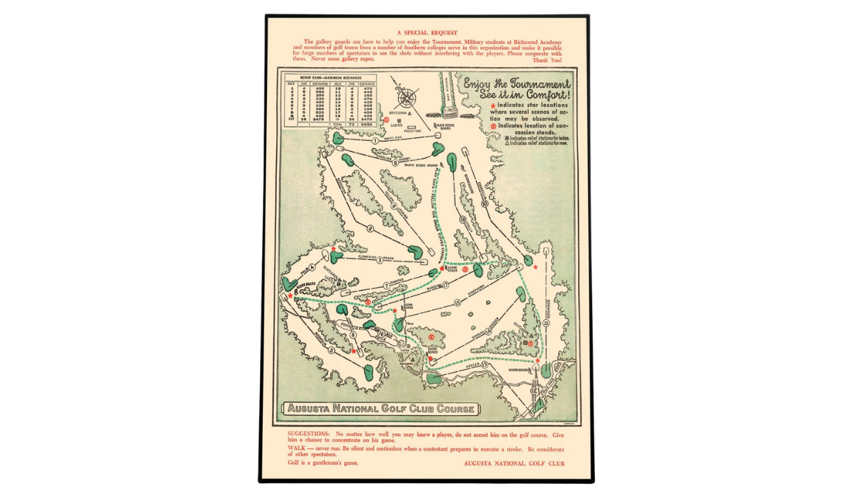 Historic Golf Course Map - Augusta National Golf Club