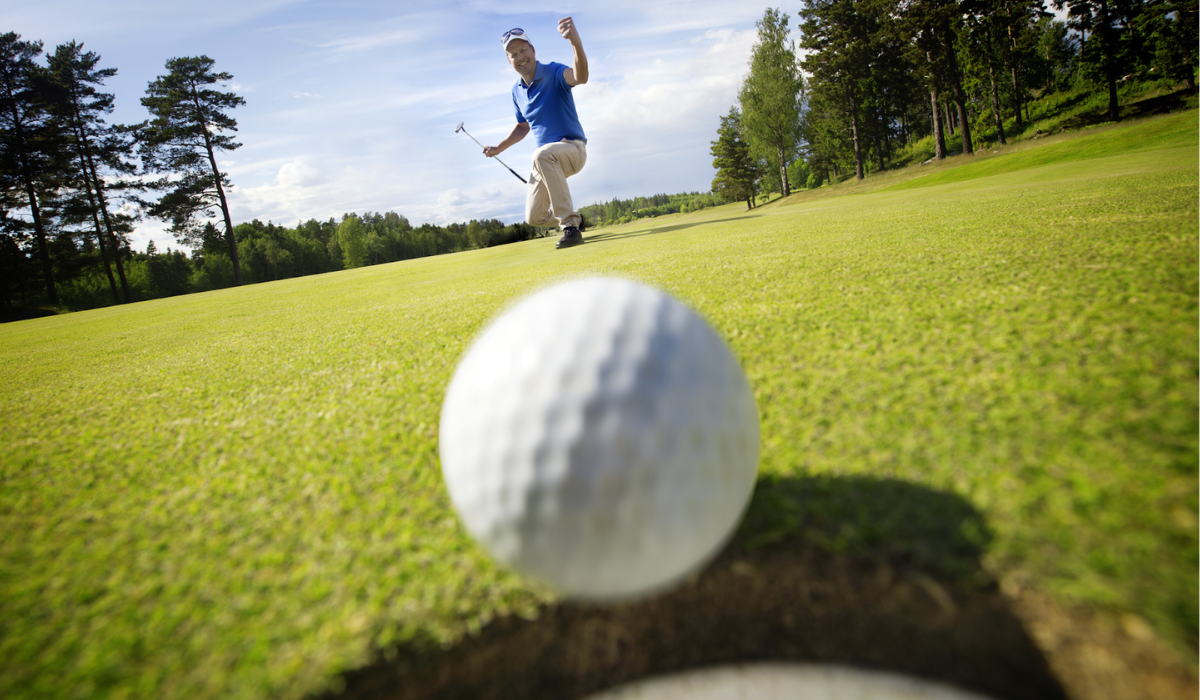 Successful Shot of Golf Ball