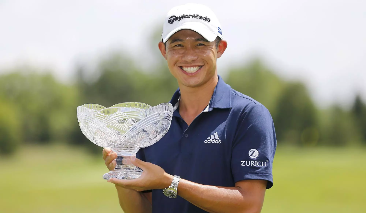 Collin Morikawa with Trophy