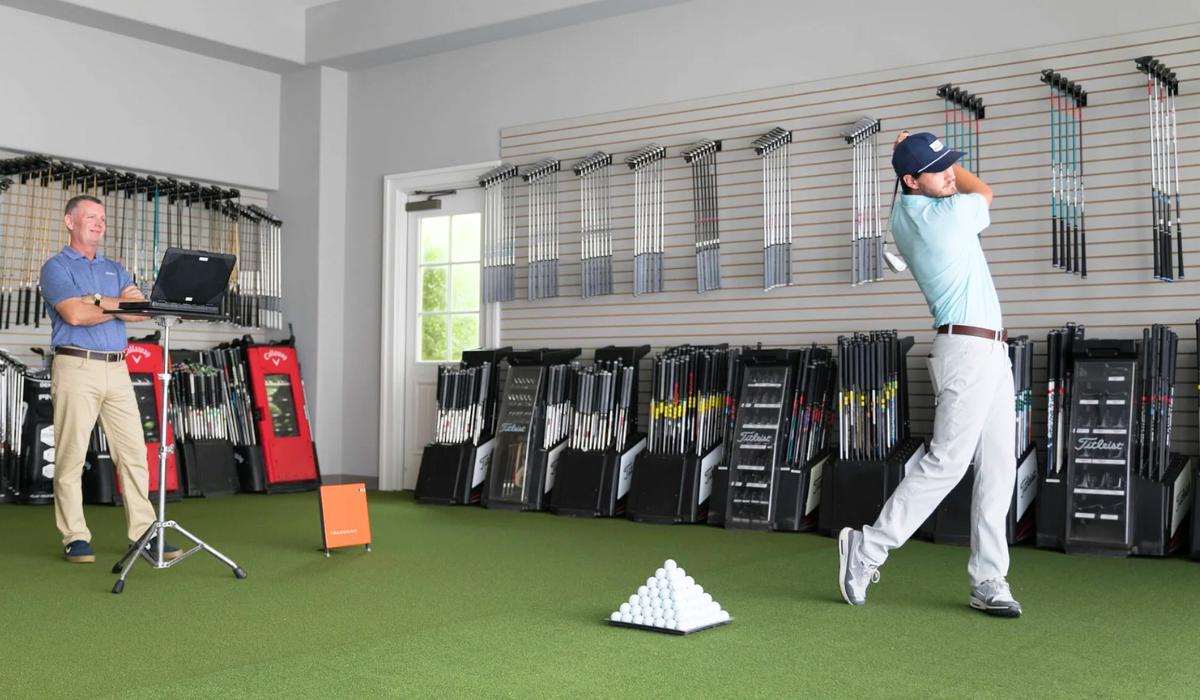 Golfer with Fitting Golf Clubs