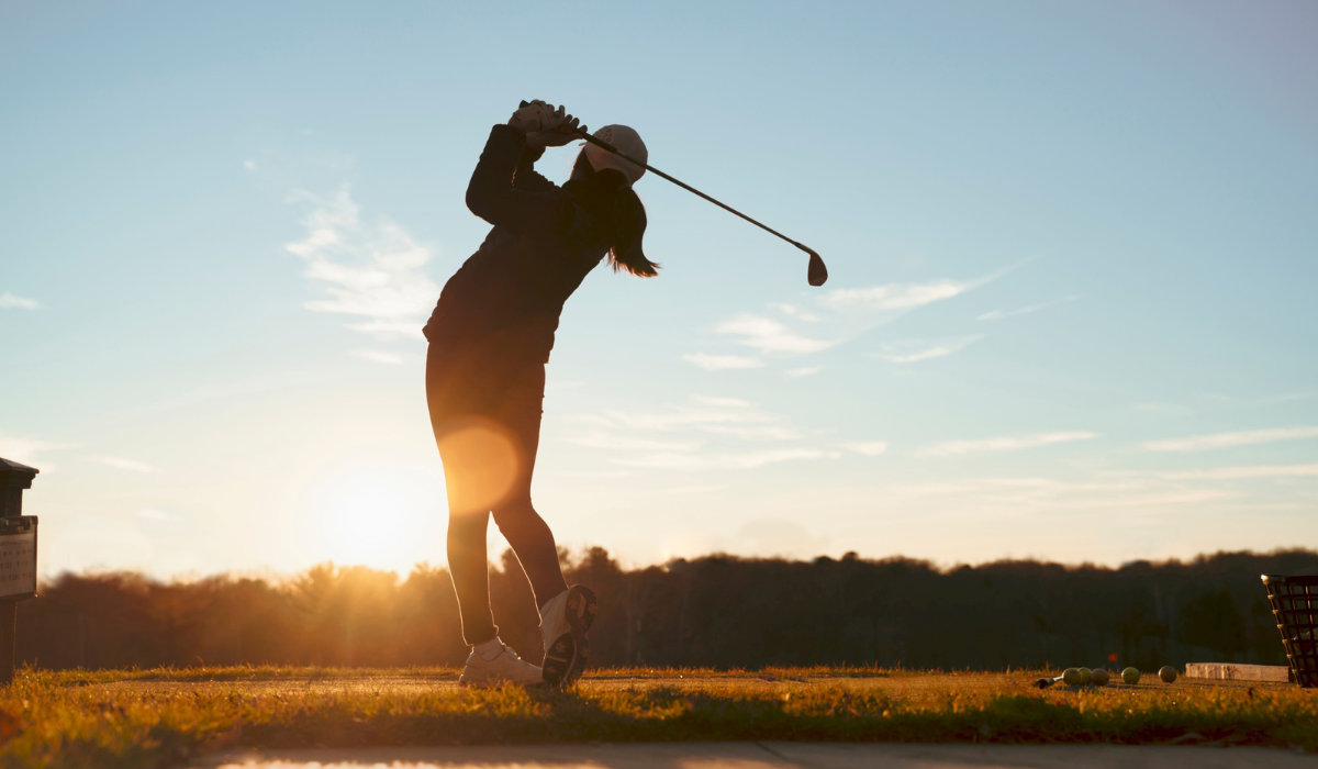 Golfer at Sunset