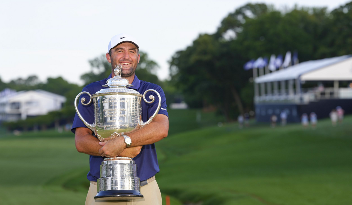 Scheffler with his Trophy