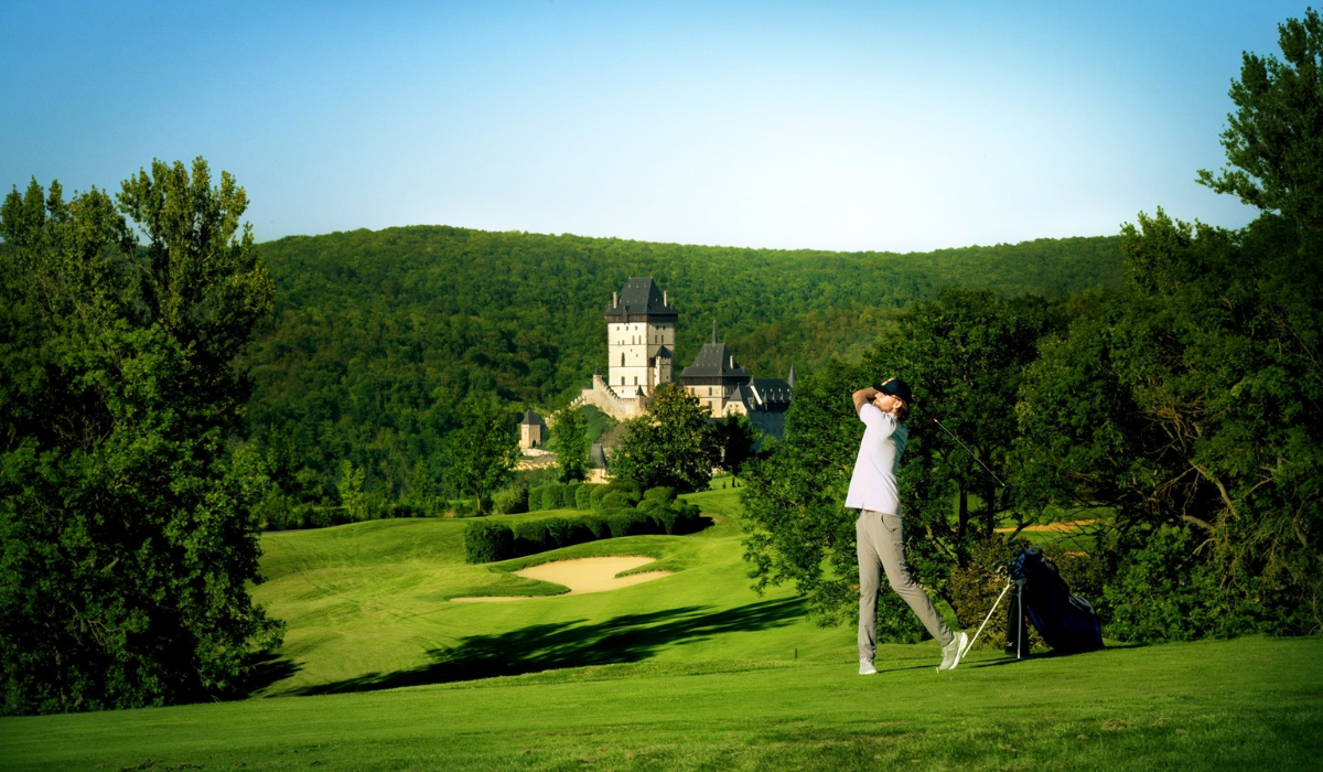 Golfer and The Castle