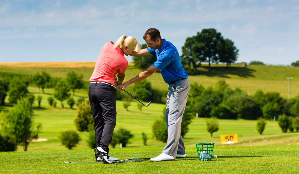Practicing Golf Drill