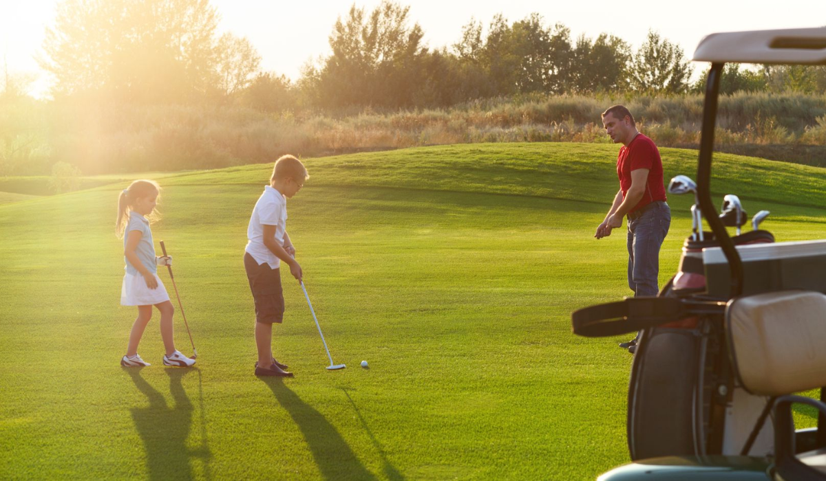 Kids Playing Golf
