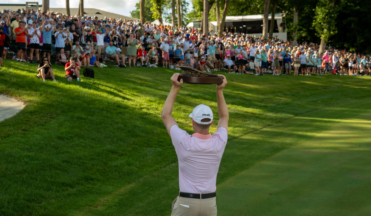 Brian Campbell with his Trophy at 2025 John Deere Classic