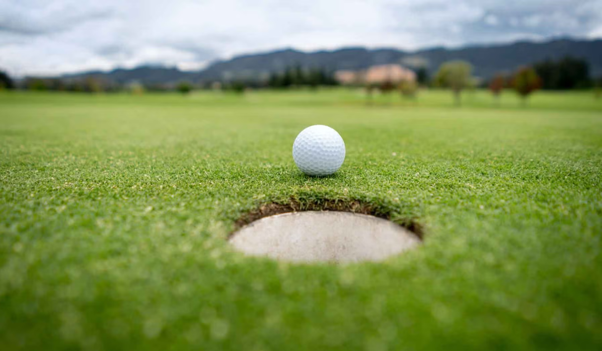 Golf Ball Near The Hole