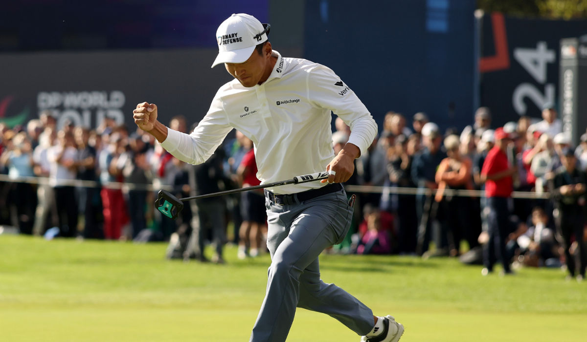 Michael Kim at FedEx Open de France with his Trophy