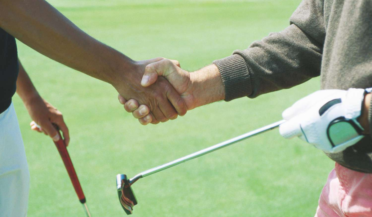 Golfers Shaking Hands