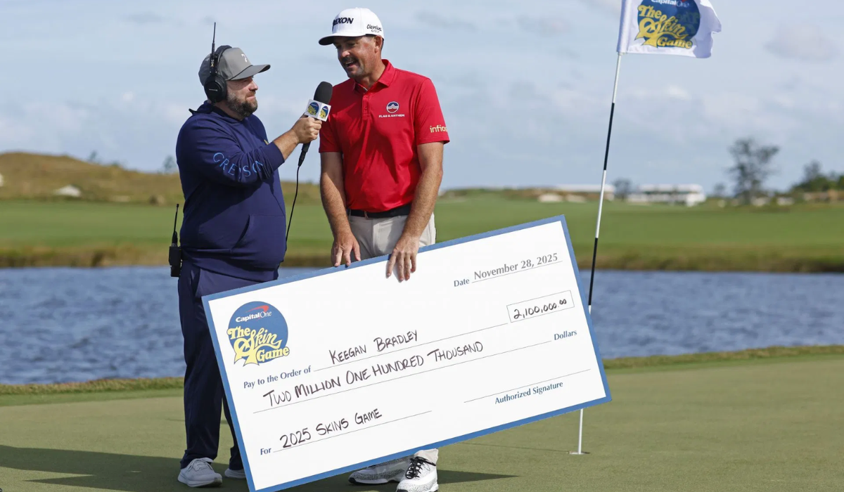 Keegan Bradley at the Skins Game at Panther National