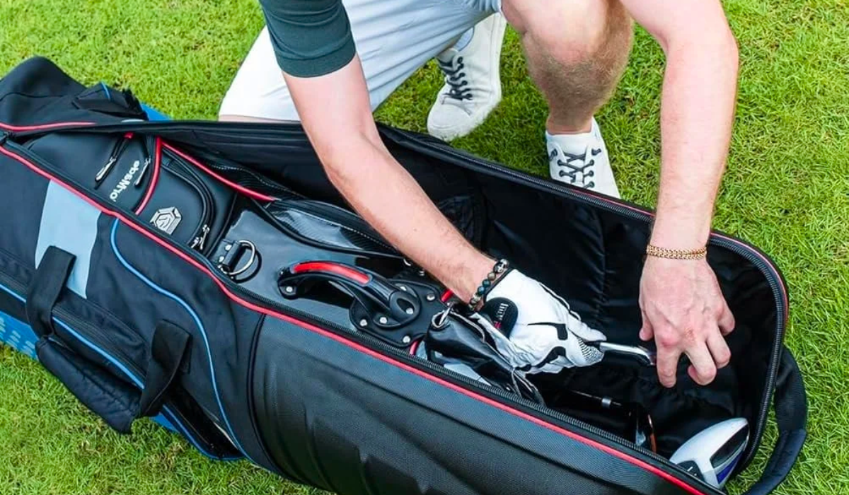 Golfer Selecting Clubs