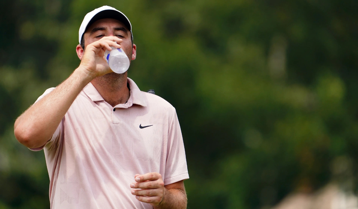 Golfer Drinking Water