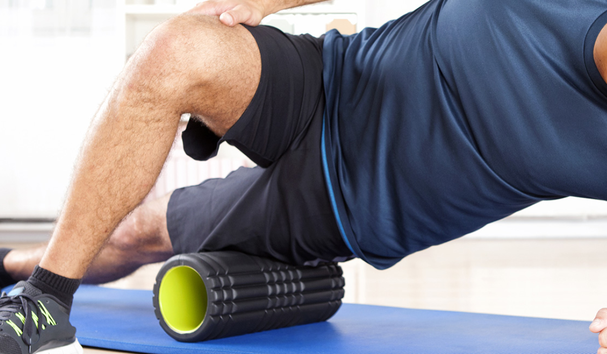 Golfer with Foam Roller