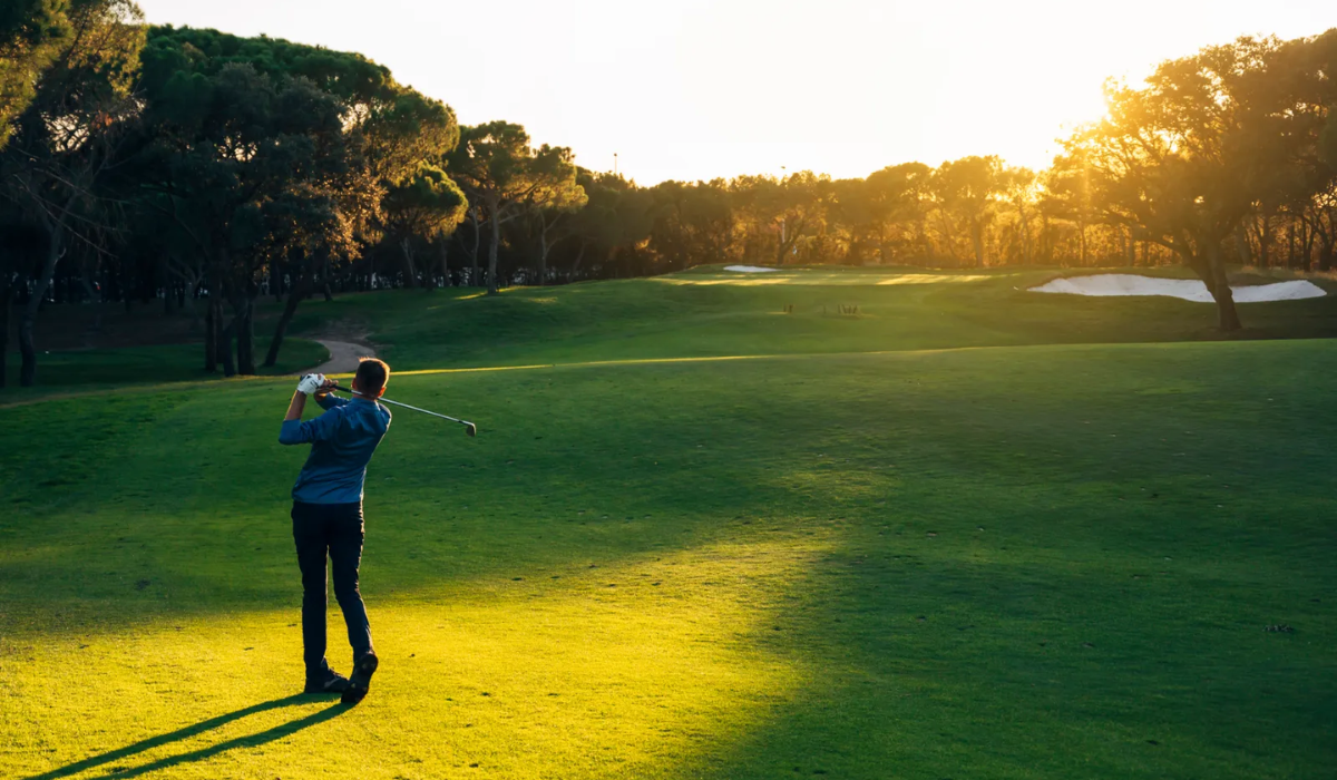 Golfer at Luxury Resort