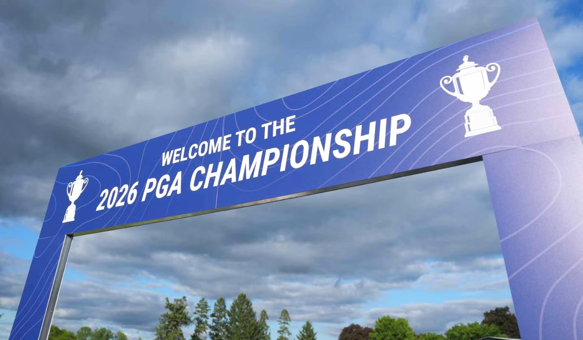 PGA TOUR Logo at a Tournament Entrance.