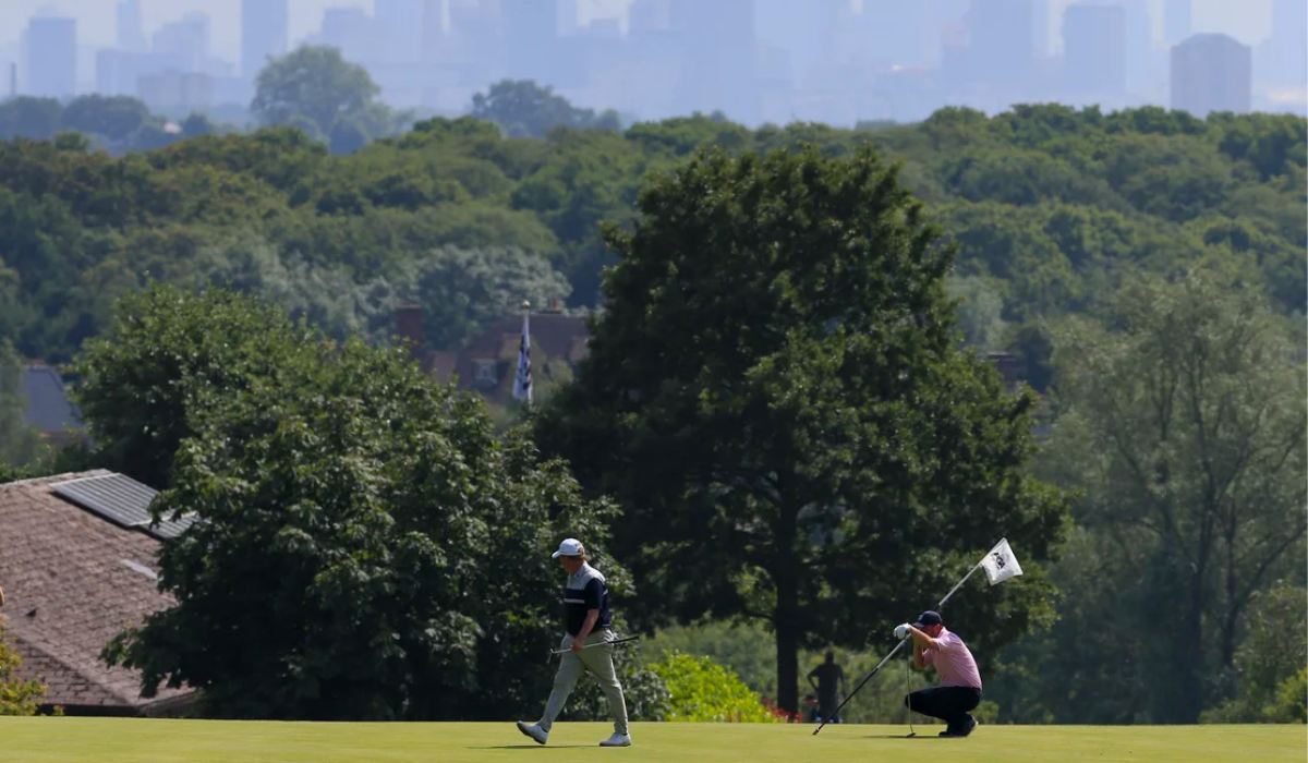 Golfers Playing Golf near London