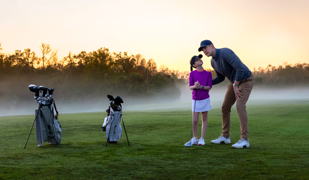 Amateur Golfer with Father