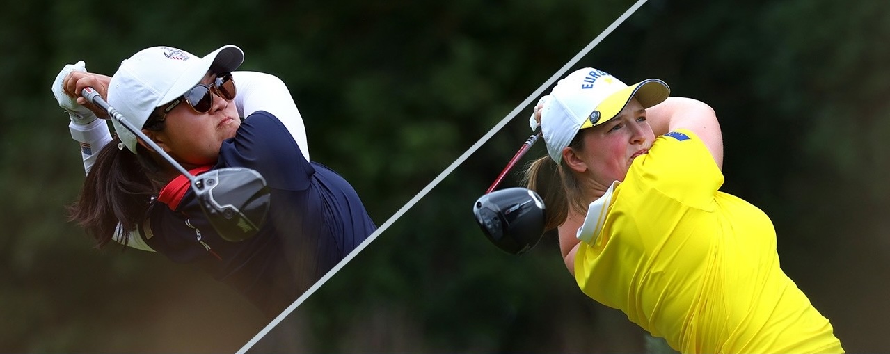 Lottie Woad and Auston Kim at Solheim Cup 2026
