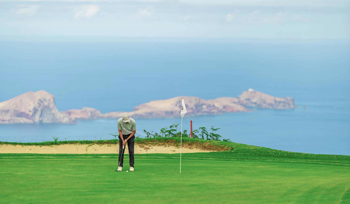 Golfer on Santo da Serra Golf Course